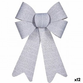 Fiocco Decorazione Natalizia Punti Argentato PVC 16 x 24 x 4 cm (12 Unità)