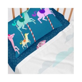 Lenzuolo con angoli HappyFriday MR FOX Multicolore Blu scuro 60 x 120 x 14 cm Ombrelli