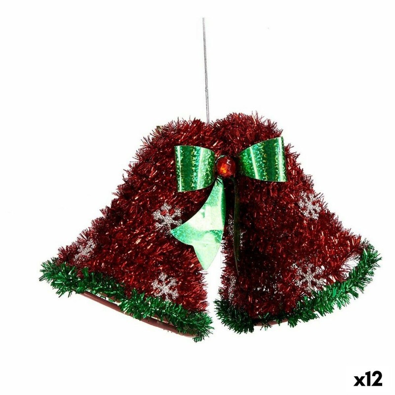 Decorazione Natalizia Ciondolo Cappe Tinsel Rosso Verde 21 x 14 x 10 cm (12 Unità)
