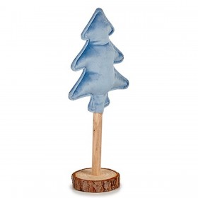 Albero di Natale Poliestere Azzurro Legno 9,5 x 32 x 13 cm (12 Unità)