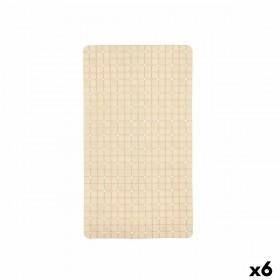 Tappetino Antiscivolo da Doccia Quadri Beige PVC 67,7 x 38,5 x 0,7 cm (6 Unità)