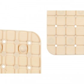 Tappetino Antiscivolo da Doccia Quadri Beige PVC 67,7 x 38,5 x 0,7 cm (6 Unità)