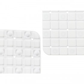 Tappetino Antiscivolo da Doccia Quadri Bianco PVC 50,3 x 50,3 x 0,7 cm (6 Unità)