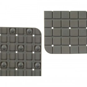 Tappetino Antiscivolo da Doccia Quadri Grigio PVC 50,3 x 50,3 x 0,7 cm (6 Unità)