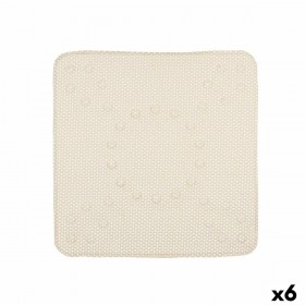 Tappetino Antiscivolo da Doccia Beige PVC 53 x 52,5 x 1 cm (6 Unità)