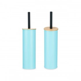 Scopino per il Bagno Azzurro Metallo Bambù Plastica 9,5 X 27 X 9,5 cm (6 Unità)