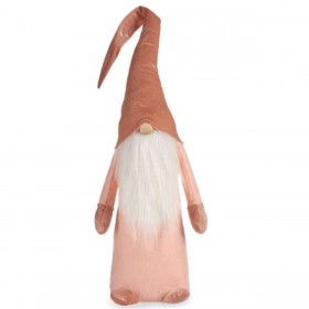 Statua Decorativa Gnomo Bianco Rosa Poliestere Legno Sabbia 20 x 100 x 25 cm (8 Unità)
