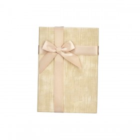 Set di Scatole Decorative Beige Cartone Righe Fiocco 3 Pezzi