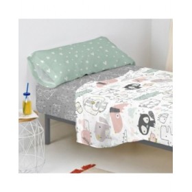 Lenzuolo con angoli aderenti HappyFriday Best buddies Multicolore 90 x 200 x 32 cm