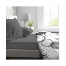 Lenzuolo con angoli aderenti HOME LINGE PASSION HP71766 Grigio Antracite 140 x 190 + 30 cm