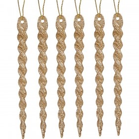 Set di Addobbi di Natale Champagne Plastica Porporina 13,5 x 1 x 5,5 cm (24 Unità)