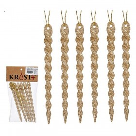 Set di Addobbi di Natale Champagne Plastica Porporina 13,5 x 1 x 5,5 cm (24 Unità)