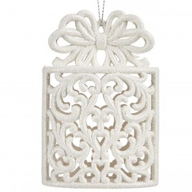 Decorazione Natalizia Pacco Regalo Bianco Plastica Porporina 7,4 x 12 x 4 cm (24 Unità)