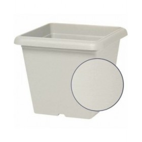 Vaso Garden ID Bianco Quadrato Effetto pietra 40 x 35 cm