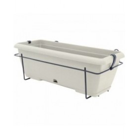 Vaso rettangolare da Balcone Garden ID Bianco Effetto pietra 50 cm