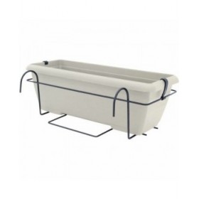 Vaso rettangolare da Balcone Garden ID Bianco Effetto pietra 50 cm