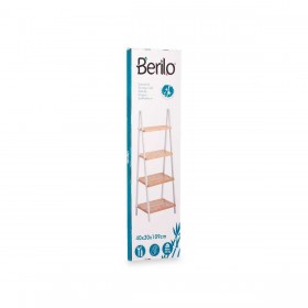 Scaffale da Bagno Bianco Naturale Bambù Legno di pino 40 x 109,3 x 30 cm