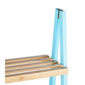 Scaffale da Bagno Azzurro Naturale Bambù Legno di pino 40 x 109,3 x 30 cm