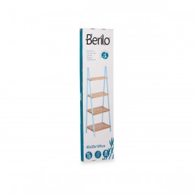 Scaffale da Bagno Azzurro Naturale Bambù Legno di pino 40 x 109,3 x 30 cm