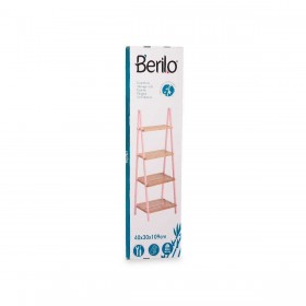 Scaffale da Bagno Rosa Naturale Bambù Legno di pino 40 x 109,3 x 30 cm