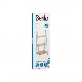 Scaffale da Bagno Naturale Menta Bambù Legno di pino 40,3 x 81,5 x 30 cm