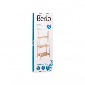 Scaffale da Bagno Rosa Naturale Bambù Legno di pino 40,3 x 81,5 x 30 cm
