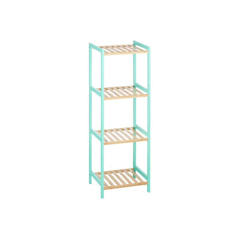 Scaffale da Bagno 35 x 30 x 100 cm Naturale Menta Bambù Legno di pino