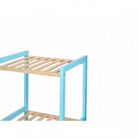 Scaffale da Bagno 35 x 30 x 100 cm Azzurro Naturale Bambù Legno di pino
