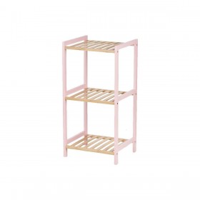 Scaffale da Bagno 35 x 30 x 70 cm Rosa Naturale Bambù Legno di pino