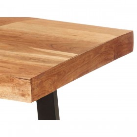 Tavolo aggiuntivo Trama 120 x 60 x 48 cm Marrone Nero Legno di acacia