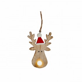 Decorazione Natalizia Renna Marrone Legno 7,5 x 2,5 x 17 cm (24 Unità)