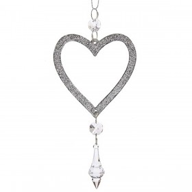 Decorazione Natalizia Cuore Argentato Plastica Porporina 9 x 16 x 2 cm (24 Unità)
