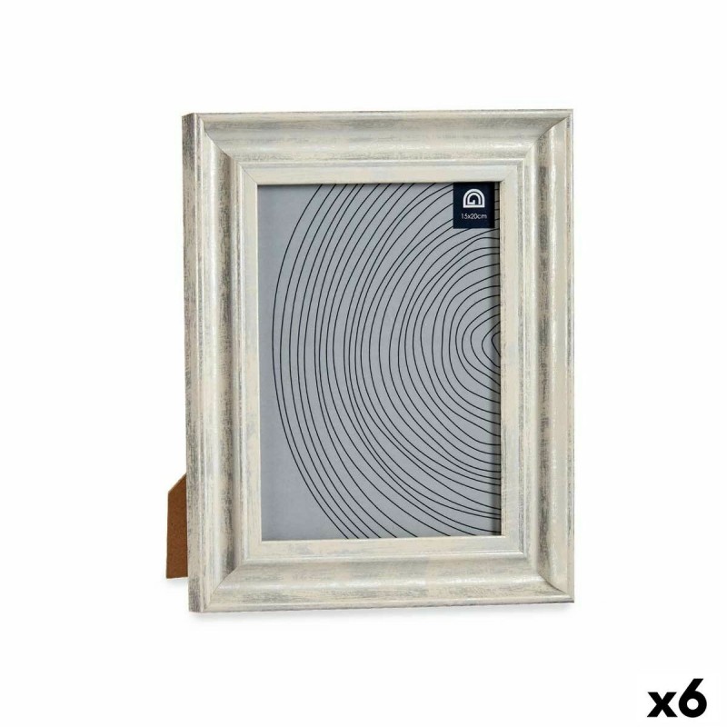 Cornice Portafoto Marrone Argentato Legno Cristallo Plastica 21 x 2 x 26 cm (6 Unità)