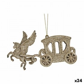 Decorazione Natalizia Carrozza Magica champagne Plastica Porporina 15 x 8,5 x 4,5 cm (24 Unità)