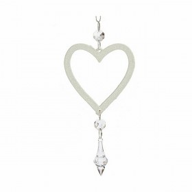 Decorazione Natalizia Cuore Bianco Plastica Porporina 9 x 16 x 2 cm (24 Unità)