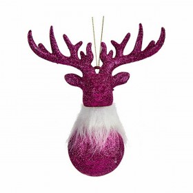 Decorazione Natalizia Renna Fucsia Plastica Porporina 13,5 x 15,5 x 7 cm (24 Unità)