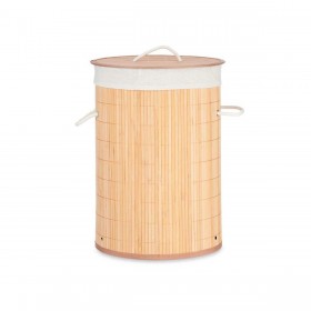 Cesto per i Panni Sporchi Naturale Metallo Bambù Legno MDF 48 L 37 x 50 x 37 cm (4 Unità)