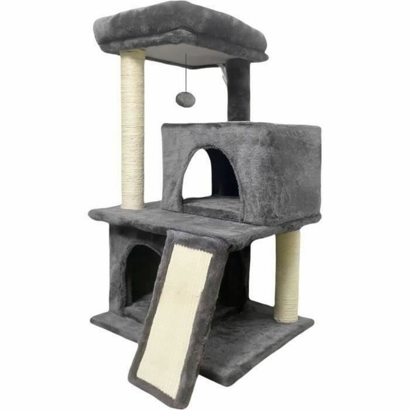 Tiragraffi per Gatti FLOPI Dark Grigio Stoffa Legno (1 Unità)