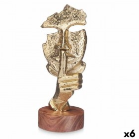 Statua Decorativa Viso Dorato Legno Metallo 12 x 29 x 11 cm