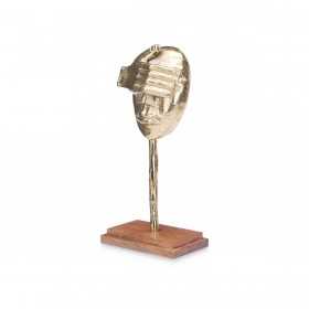 Statua Decorativa Viso Dorato Legno Metallo 16 x 34 x 10 cm