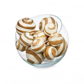 Set di palline decorative Bianco Marrone (12 Unità)