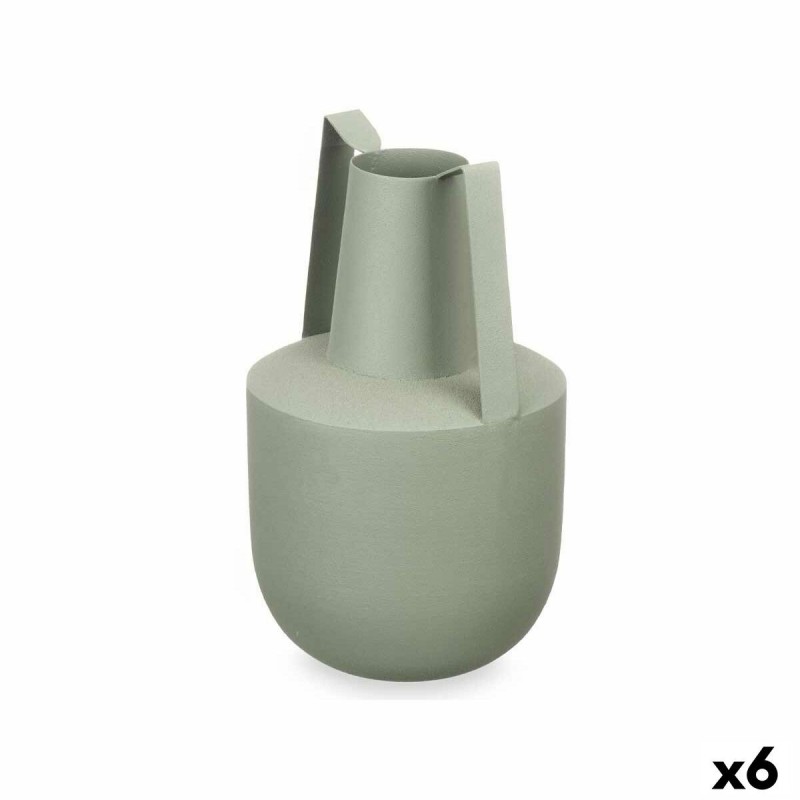 Vaso Con manici Verde Acciaio 14 x 24 x 14 cm (6 Unità)
