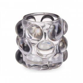 Portacandele Microsfere Grigio Cristallo 8,4 x 9 x 8,4 cm (12 Unità)