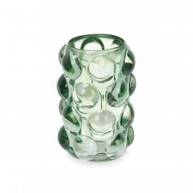 Portacandele Microsfere Verde Cristallo 8,4 x 12,5 x 8,4 cm (12 Unità)
