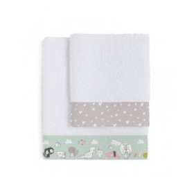Set di asciugamani HappyFriday Best buddies Multicolore 2 Pezzi