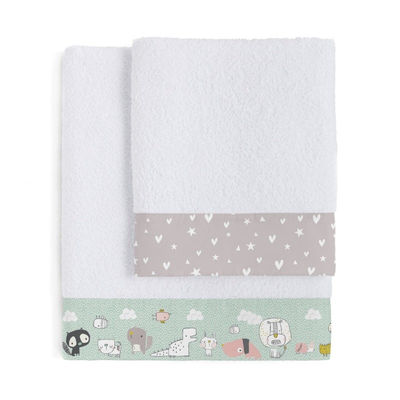 Set di asciugamani HappyFriday Best buddies Multicolore 2 Pezzi