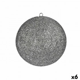 Sfera Decorativa Grigio Metallo Plastica (6 Unità)