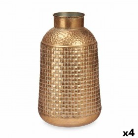 Vaso Dorato Metallo 22,5 x 39,5 x 22,5 cm (4 Unità) Con rilievo