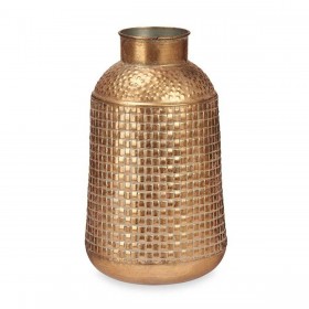 Vaso Dorato Metallo 22,5 x 39,5 x 22,5 cm (4 Unità) Con rilievo