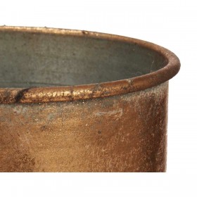 Vaso Dorato Metallo 22,5 x 39,5 x 22,5 cm (4 Unità) Con rilievo
